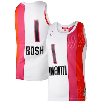 womens mitchell and ness chris bosh white miami heat hardwoo-326